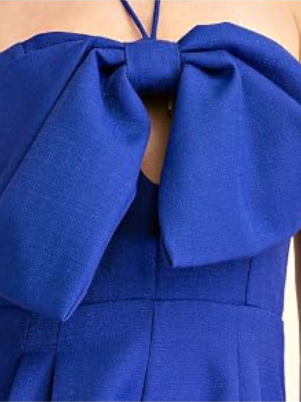 GLAM Royal Blue Strapless Bow Romper Sz S - Picture 4 of 8